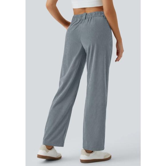 Halara Pants Corduroy Pleated Trousers Relaxed Baggy Casual Spring Essential - Picture 3 of 8